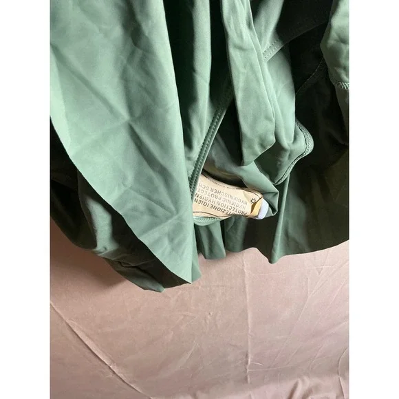 Talisea Olive Green one Piece Tankini Swimsuit with Shorts Mesh Detail Size M - Picture 3 of 5